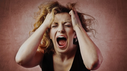 woman shwoing anger